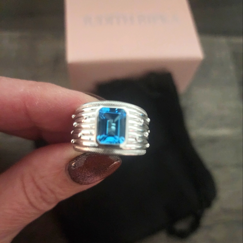 Judith Ripka Swiss Blue Topaz Statement Ring